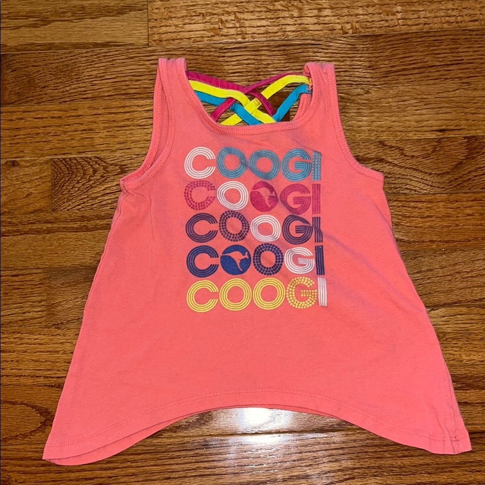 COOGI Pink and Yellow Tank Top with Graphic Design